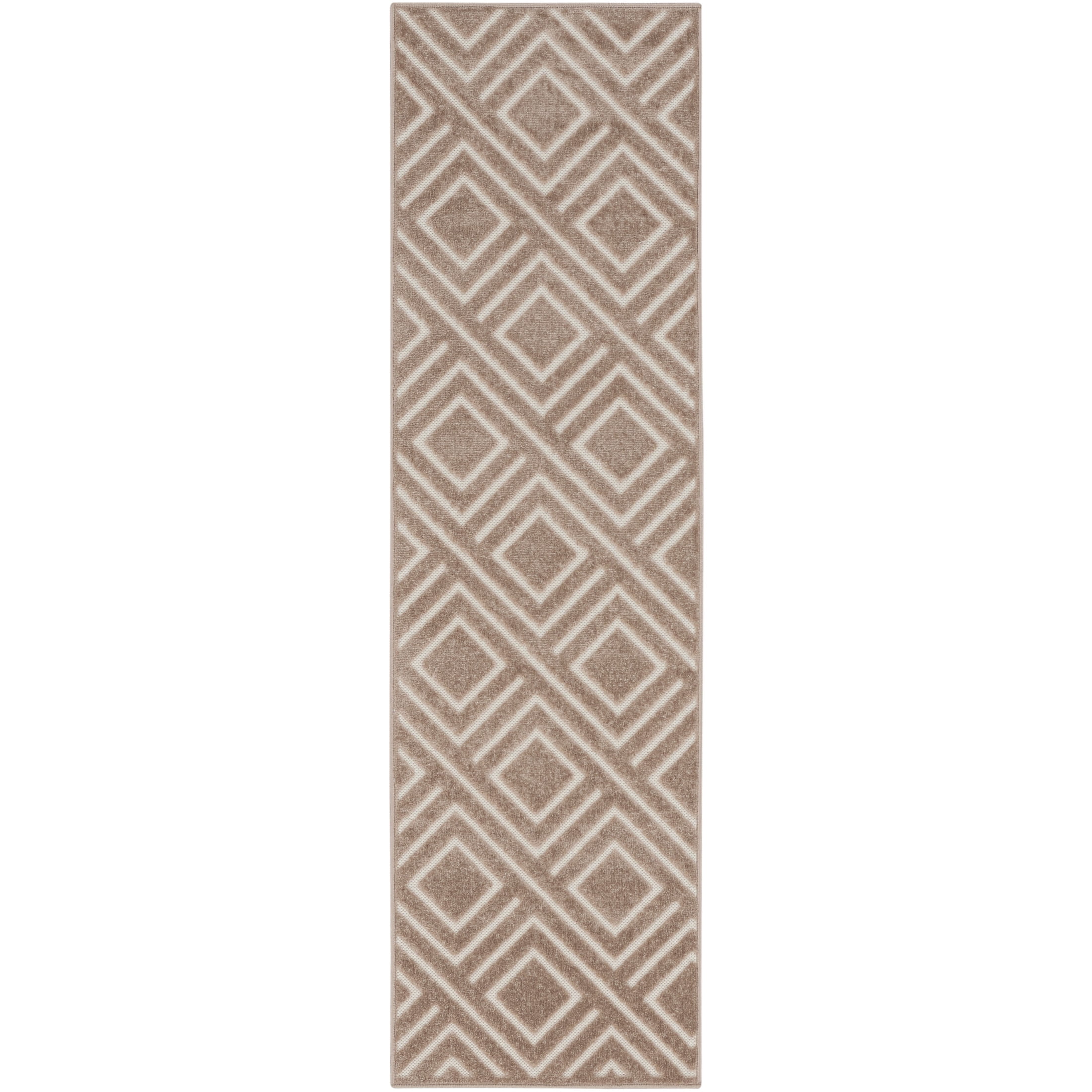 Nourison Care Free 2' x 6' Brown Modern Indoor Rug