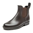 thumbnail image 1 of DKSUKO Women's Short Ankle Rain Boots Lightweight Chelsea Rain Shoes Rubber Waterproof Garden Booties(Brown 7.5), 1 of 5