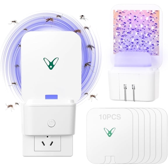 KingFurt  Lights Lure Indoor Hanging Fleas Trap with 1 Insect Trap Host & 10 Sticky Trap Boards