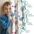 thumbnail image 3 of Blackout Kids Curtains,White Dinosaurs Birds Rainbows Pattern Childrens Insulated Curtains Set Of 2,Bedroom Essentials,Toddler Room Decor 52"x63", 3 of 5
