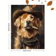 thumbnail image 3 of Qisvanset Framed Canvas Wall Art 12x16 Inch Hat Cigar Golden Retriever Western Pet Art, 3 of 5