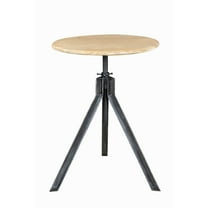 Online Metal and Wood Accent Table, Natural/Black
