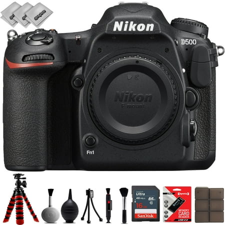 Nikon D500 Digital 4K 2160P SLR Camera w/ 10 fps - 16GB - 20PC Starter Bundle