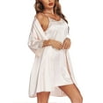 thumbnail image 2 of Avidlove Womens Robe Sets Satin Silk Spaghetti Strap Nightgown with Bathrobes Knee Length Lightweight Nightdress Bride Robes, 2 of 8