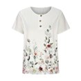 thumbnail image 4 of Fiudx Ofertas Relámpago Blusa Sin Mangas con Botones y Cuello Redondo Informal de Verano para Mujer a La Moda, 4 of 6