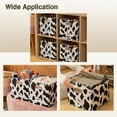 thumbnail image 6 of 4 PCS Cow Print Storage Cubes,11 x 11 x 11 Inches Storage Basket Cow Storage Box with Handles Washable Foldable Cotton Linen Fabric Storage Bins for Desktop Closet Shelf Organizer Containers, 6 of 6