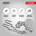 thumbnail image 3 of Motor God 48" Heavy Duty Trailer Safety Chain with 2" Chain Hanger – 1/4" Diameter, S Hooks on Both Ends (2000 lb), 3 of 6