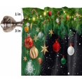 thumbnail image 5 of Christmas Kitchen Curtain Valance and Tiers Set Xmas Baubles Coniferous 3 Pc Window Treatment Pine Tree Twig Black 3 Pieces Rod Pocket Valance Set for Small Windows Bedroom 54 in x 24 in, 5 of 6