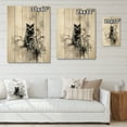 thumbnail image 4 of Designart "Panther Sumi Asian Painting II" Asian Print on Natural Pine Wood, 4 of 5