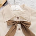 thumbnail image 5 of Angala 2 Piece Outfits For Girls Notch Neck Short Sleeve Bow Knot Blouse With Shorts Set Girls Autumn Daily Wear Clothes, 5 of 7