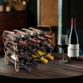thumbnail image 2 of Sorbus Modern Copper Freestanding 3-Tiers 12-Bottle Stackable Wine Rack, 2 of 5