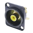 thumbnail image 1 of Neutrik NF2D-B-4 RCA Panel Mount Jack Black Housing with Yellow Isolation Washer, 1 of 3