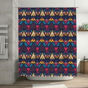 Exotic Style Tribal Geometry Pattern Shower Curtain, Waterproof Bath Curtains for Bathroom Decorations, 72 x 72 inches