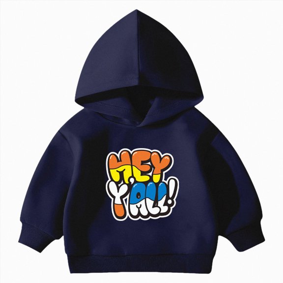 felwors Toddler Baby Boy Fall Winter Hooded Clothes Baby Boy Hoodie Tops Letter Printed Long Sleeve Sweatshirt (Navy,3-4 Years)