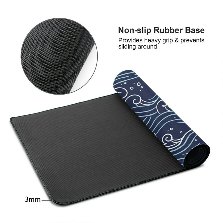 ZNDUO Large Rubber Mouse Pad Non slip Desk Mat Blue Line Wave Graffiti Rubber Desk Pad Mousepad Keyboard Pad for Home Office 15.8 x 29.5 Walmart