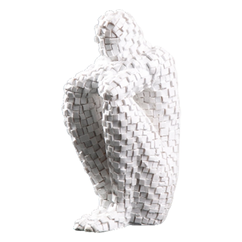 Seated Mosaic Man Statue Ornaments Table Art Home Room Decoration for