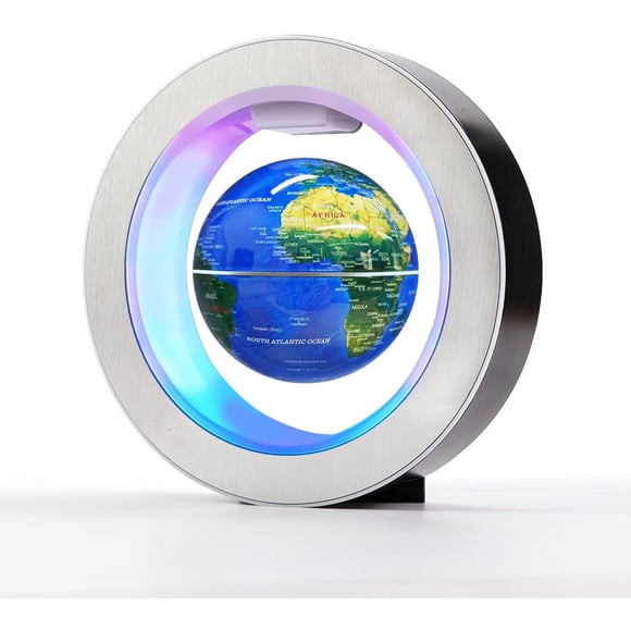 Flagest Magnetic Levitation Floating Globe - Levitating O Shape Globe with LED Lights for Education Home Office Desk Decor - Birthday Holiday Party G