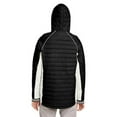 thumbnail image 2 of Nautica B15028655 Womens Nautical Mile Hooded Puffer Jacket, Navy & Antique White - Large, 2 of 3