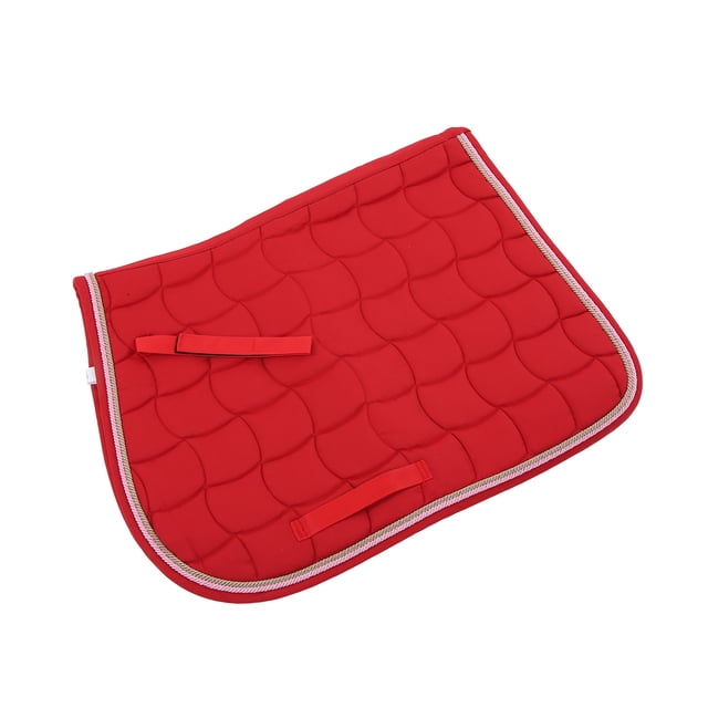 Tapis de Selle Polyvalent, Tapis de Selle pour Chevaux en Coton Facile à Ranger, Respirant et Léger pour Chevaux Bleu Foncé, Grand Rouge