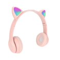 thumbnail image 1 of Cat Ear Headphones, Foldable Over Ear Headsets With LED Light , Support Memory Card For PC Laptop Smartphone Tablet, 1 of 8