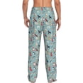 thumbnail image 3 of Uemuo Animal Dog Pattern Men's Wide Leg Palazzo Lounge Pants with Pockets Light Weight Loose Comfy Casual Pajama Pants-X-Large, 3 of 9