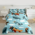 thumbnail image 2 of Castle Fairy Kids Cartoon Plane 2pcs Bedding Comforter Set,Transportation Theme Twin Comforter Sets,Kawaii Airplane Breathable Bedding Set,Lightweight Room Decor, 2 of 8
