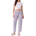 thumbnail image 2 of Pantalones de pijama para mujer INSPIRE CHIC, de felpa suave, con cinturilla elástica, ropa de casa cálida y esponjosa, pantalones largos de invierno con bolsillos, color morado M, 2 of 5