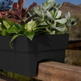 thumbnail image 3 of Bloem Finley Deck Rail Rectangle Planter: 24" - Black - Matte Finish, Fits Rail Sizes 3"-6", 100% Recycled Plastic Box, For Indoor and Outdoor Use, Gardening, 7.5 Gallon Capacity, 3 of 5