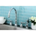 thumbnail image 3 of Kingston Brass Governor 8" Deck Mount Kitchen Faucet with Brass Sprayer, 3 of 7