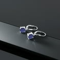 thumbnail image 4 of Gem Stone King 925 Sterling Silver Blue Lapis Dangle Earrings for Women (2.00 Cttw, Gemstone Birthstone, Cushion 6MM), 4 of 4