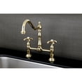 thumbnail image 2 of Kingston Brass KS1172TX French Country Bridge Kitchen Faucet, Polished Brass, 2 of 3