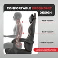 thumbnail image 6 of SOONTRANS Gaming Chair with Footrest, Computer Game Chair with Massage Lumbar Support & Headrest, High Back Vintage Office Game Chair for Adults and s, Black, 6 of 9
