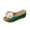 #Green, variant on Xdegoge Sandals for Women Summer Wedge Slides Open Toe Flower Decor Contrast Stitching Platform Mules Casual Beach Walking Shoes Lightweight Non Slip Sole Ladies Footwear