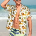 thumbnail image 5 of Picia Tiger Lion Gentle Cotton Regular Fit Short Sleeve Casual Hawaiian Shirt for Men-Large, 5 of 9