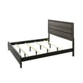 thumbnail image 2 of Benjara Asir King Size Bed, Geometric Panel Headboard, Modern Gray Wood Finish, 2 of 5