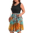 thumbnail image 3 of WellSize Plus Size Women Tank Dresses Summer Sleeveless Crew Neck Sundresses Casual Beach Dress with Pocket, 3 of 8