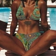 thumbnail image 2 of Bikini de encaje con estampado vintage sexy para mujer Conjunto de traje de baño acolchado con push-up para la playa Fridja  nalpqowj21703, 2 of 8