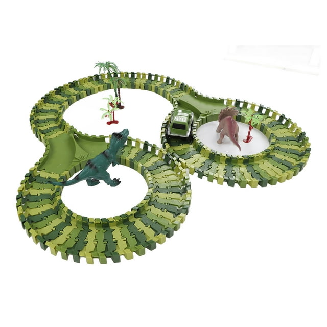 Juego De Pista De Carreras De Dinosaurios, Fácil De Montar, Mejora La Imaginación, Pistas Flexibles, Juguetes Seguros Para Carreras En Carretera De Dinosaurios, Realistas Para