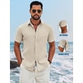 thumbnail image 4 of COOFANDY Men Linen Shirt Lightweight Beach Shirt Button Up Shirts for Men Summer Beach Outfit, 4 of 6