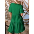thumbnail image 2 of Vestido Dokotoo primavera-verano de manga corta con cuello en V para mujer, 2 of 4