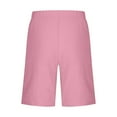 thumbnail image 6 of JTSRKL Linen Bermuda Shorts for Girls Cute Knee Length Casual Button Side Slit Summer Cotton Capri Pants Lightweight Beach Shorts with Pockets Pink 7-8 Years, 6 of 8
