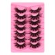 thumbnail image 1 of Una caja de 7 pares de pestañas postizas de imitación de piel de marta frita 8D, pestañas rizadas gruesas para maquillaje de escenario, 1 of 5
