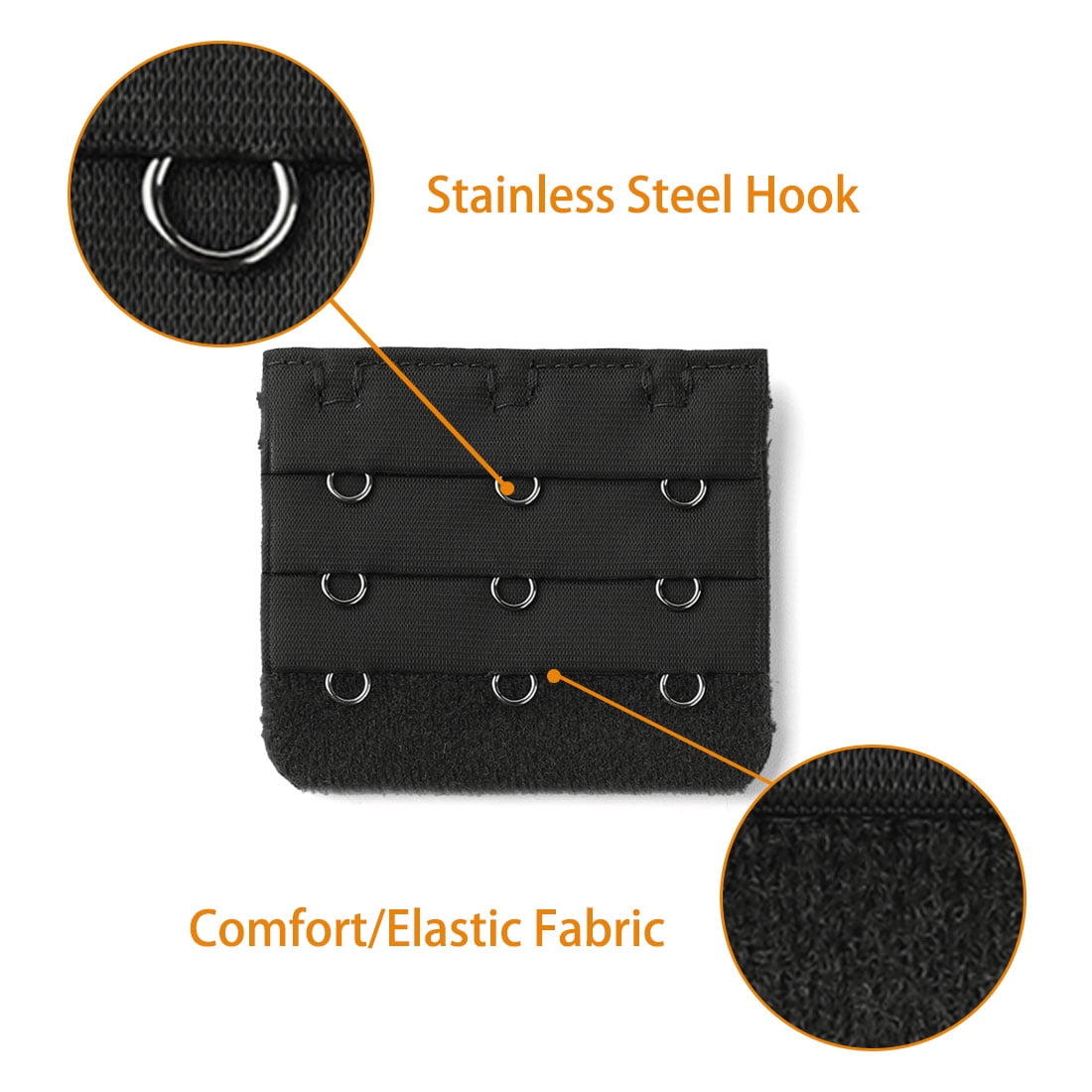 Unique Bargains Women's Bra Extender Strap Extension Buckle 3 Hooks 3 Rows