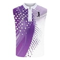 thumbnail image 3 of Nmnitkp Men's Zip Collar Sleeveless Golf Shirt, Gradient Polka Dot Breathable Athletic Tank Top for Golf, Fitness & Summer Casual Wear Purple,2XL, 3 of 4