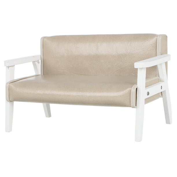 Sillón de cuero en miniatura para casa de muñecas, mini sofá para casa de muñecas DIY, muebles en miniatura para sala de estar, accesorio para minicasa