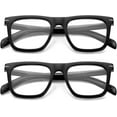 thumbnail image 3 of NIDOVIX Trendy Square Blue Light Blocking Glasses for Men Women, Fashion Frame Non-prescription Computer Glasses (Black), 3 of 10