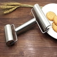 thumbnail image 4 of 1pc, Rolling Pin, Stainless Steel Double Roller, Pastry And Pizza Dough Roller, For Bread Making, Dumpling Making, Baking Tools, Kitchen Gadgets, Kitchen Accessories, Home Kitchen Items, 4 of 4