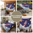 thumbnail image 6 of Cartoon Rocket Tapestry for Bedroom Wall Hanging Tapestry, Funny Space Planet Blue Starry Sky Cloudy Ceiling Backdrop Tapestries Poster Blanket Wall Decor for Teens Room Living Room Dorm 51" x 59", 6 of 8