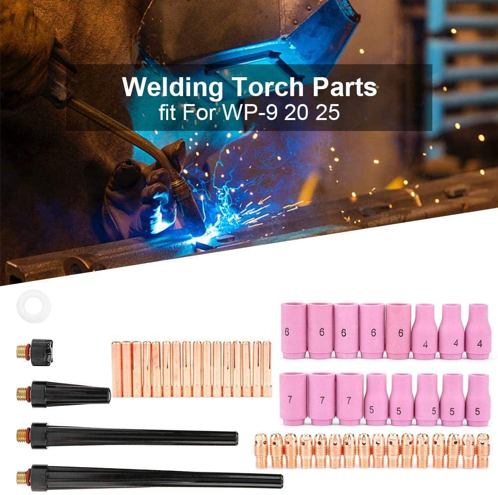 53X TIG Welding Torch Body Parts Gas Lens Nozzle Collet Cup Kit For WP-9 20 