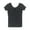 Black, variant on Krdevn Girls Ruched V-Neck Dance Top Short Sleeve Stretchy Athletic Tee for Kids Ballet Performance,6-7 Years